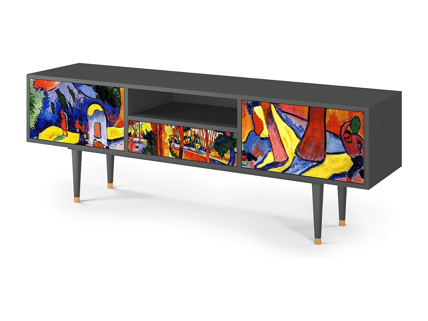 Szafka RTV - 170х59х41 cm - T6 - The Turning Road, Antracyt