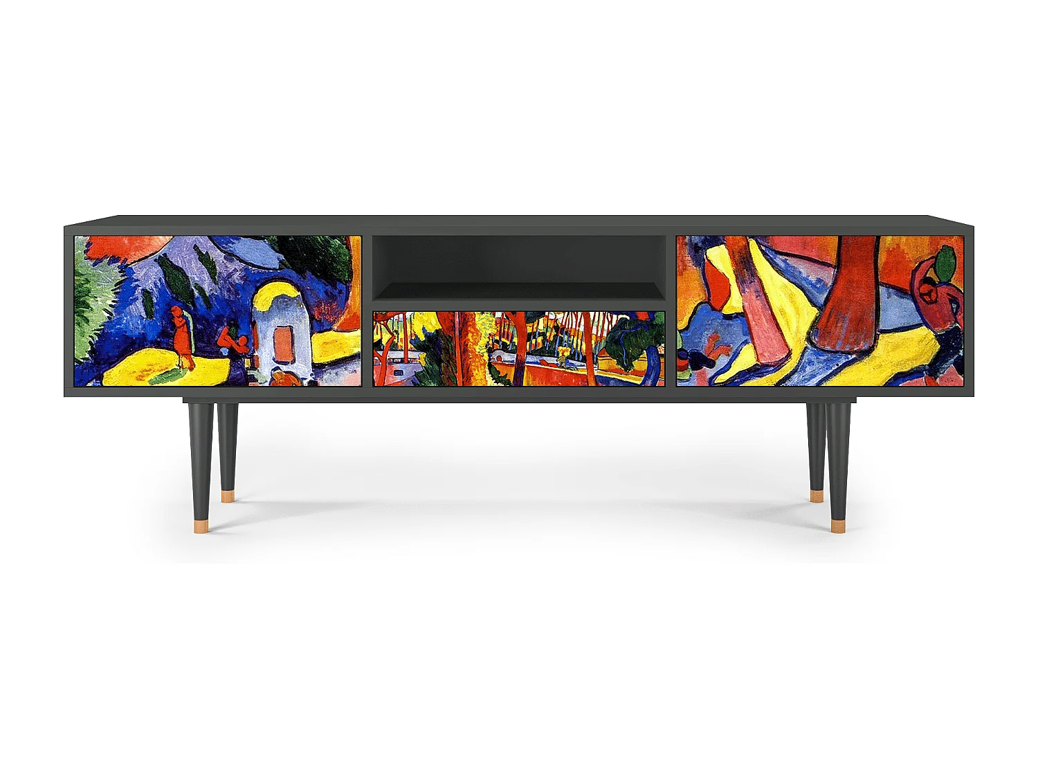 Szafka RTV - 170х59х41 cm - T6 - The Turning Road, Antracyt