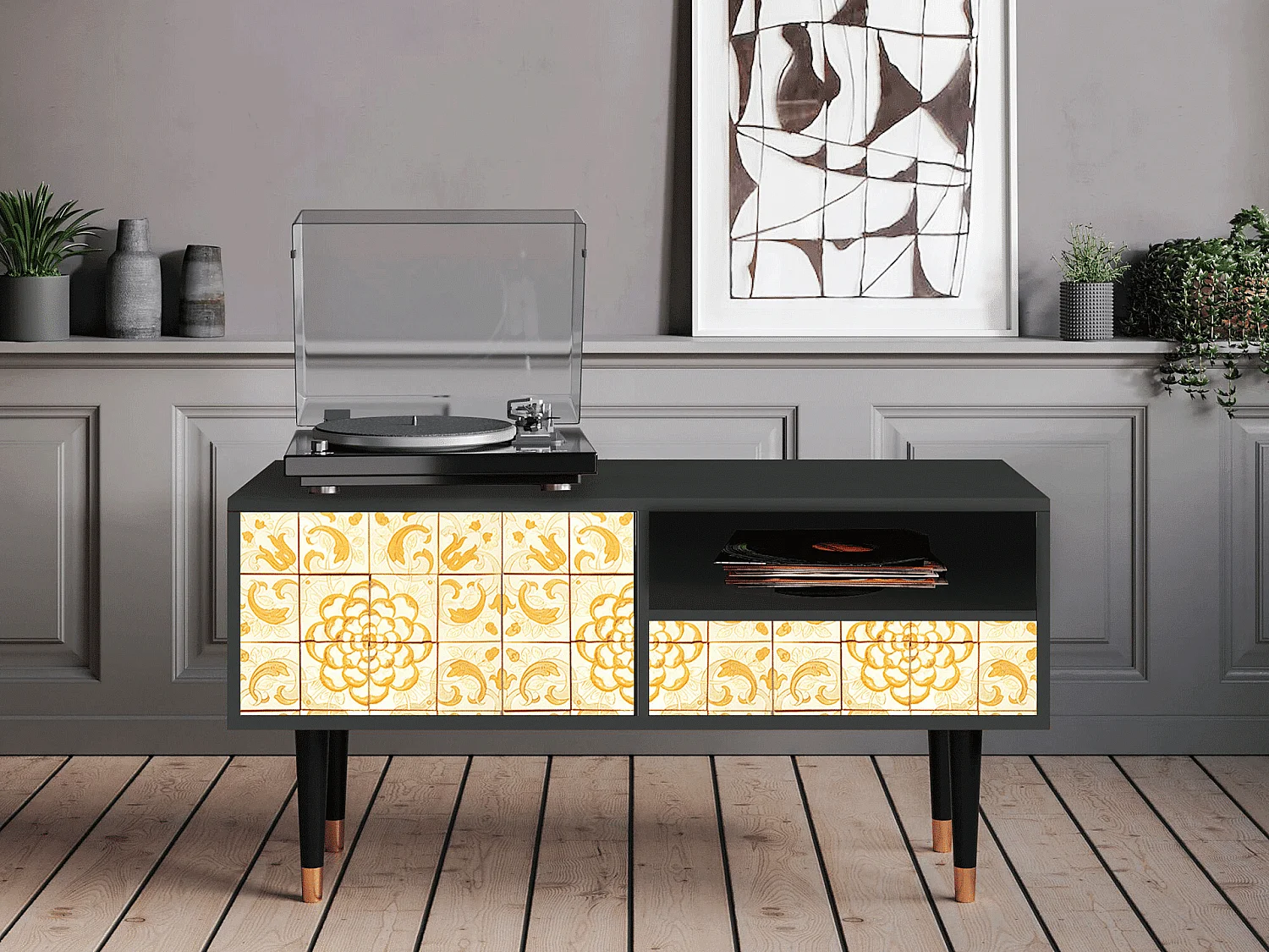 TV-Möbel - 115х59х48 cm - T3 - Sunshiny Tile, Anthrazit