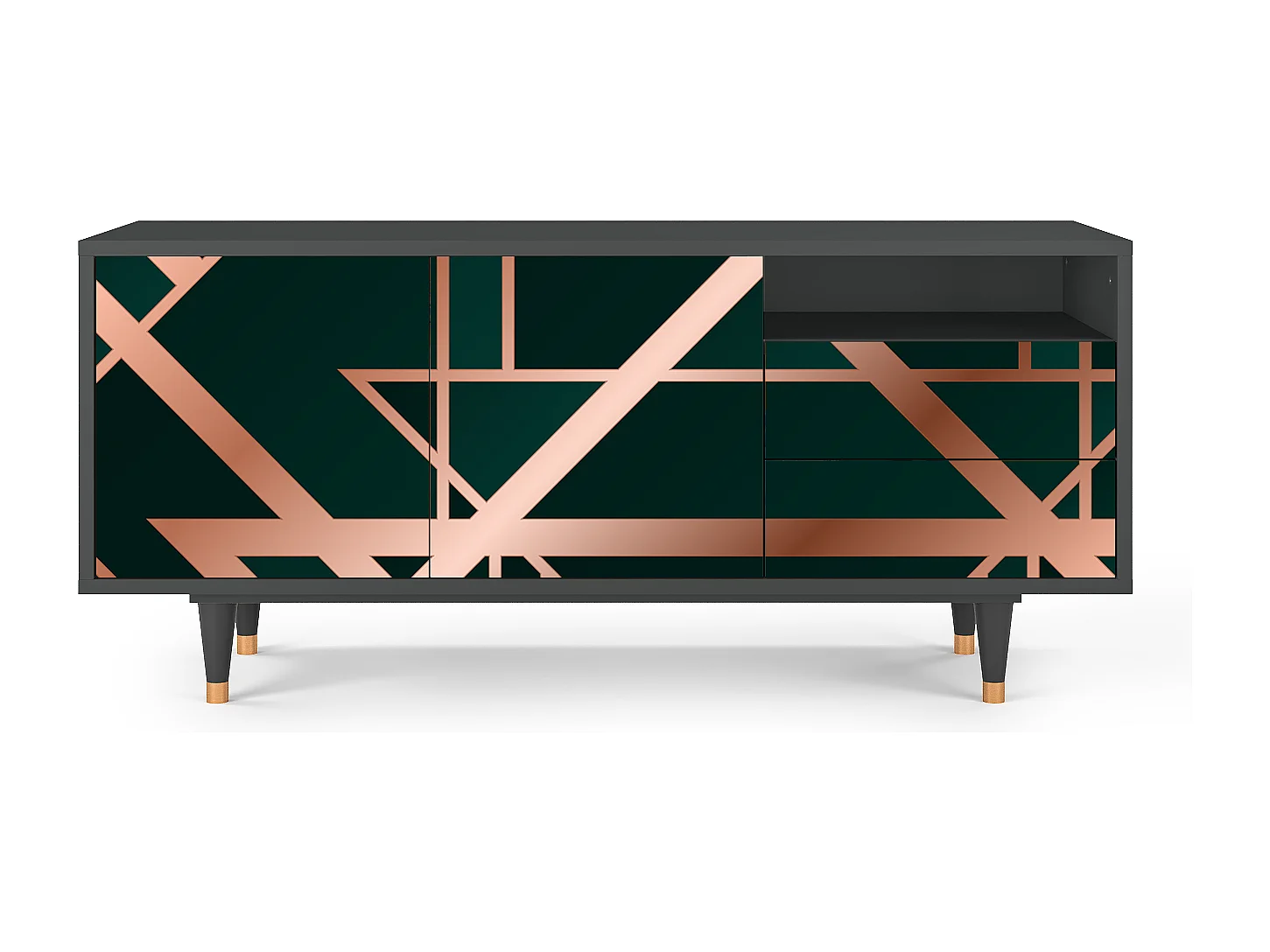 Meuble TV - 125х56х41 cm - T7 - Emerald Gatsby, Anthracite