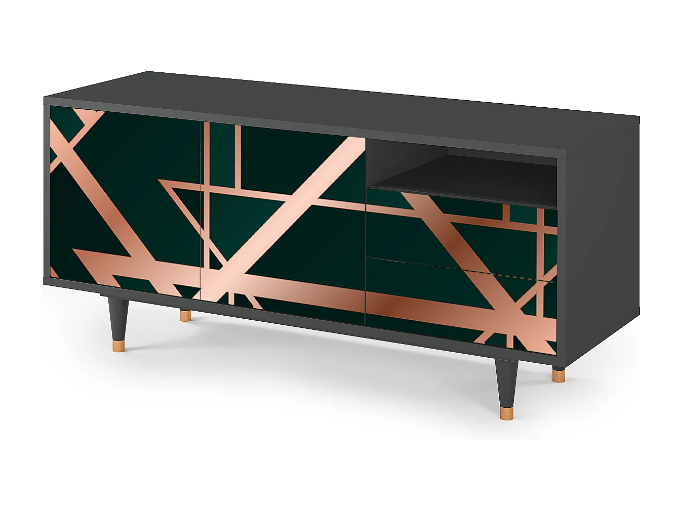 Meuble TV - 125х56х41 cm - T7 - Emerald Gatsby, Anthracite