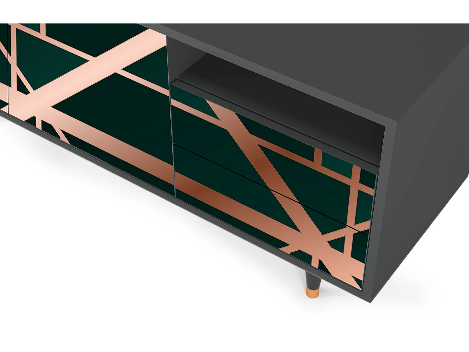 Meuble TV - 125х56х41 cm - T7 - Emerald Gatsby, Anthracite