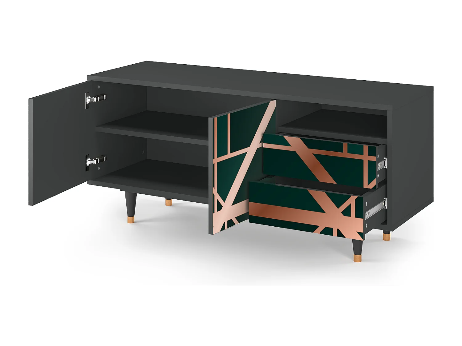 Meuble TV - 125х56х41 cm - T7 - Emerald Gatsby, Anthracite