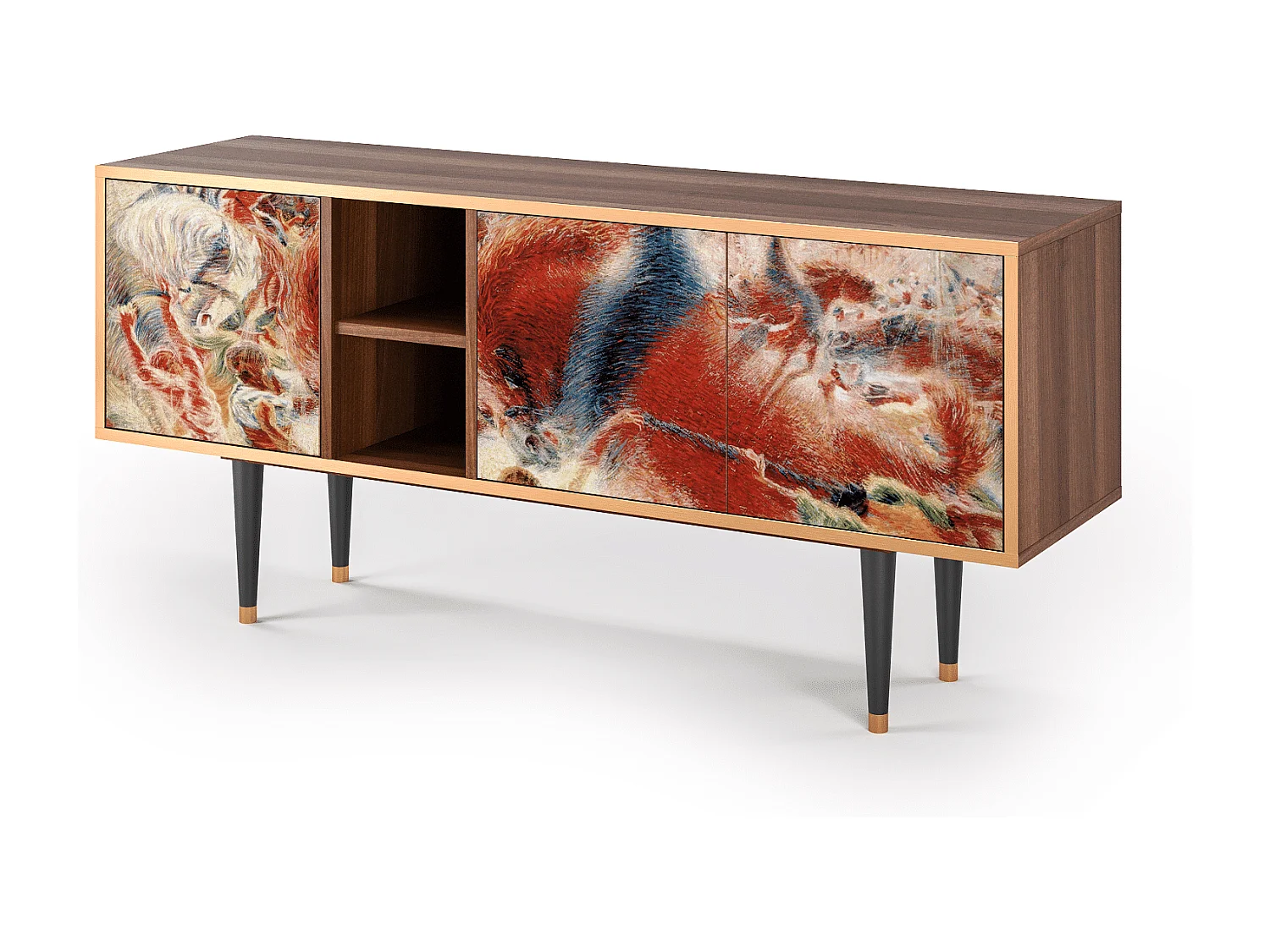 TV-meubel - 150х69х41 cm - T5 - The City Rises, Walnoot