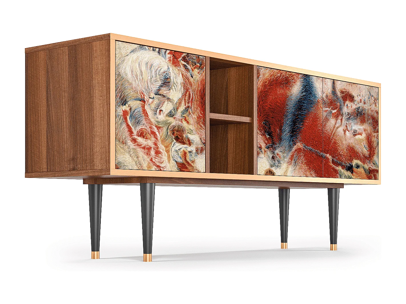 TV-meubel - 150х69х41 cm - T5 - The City Rises, Walnoot