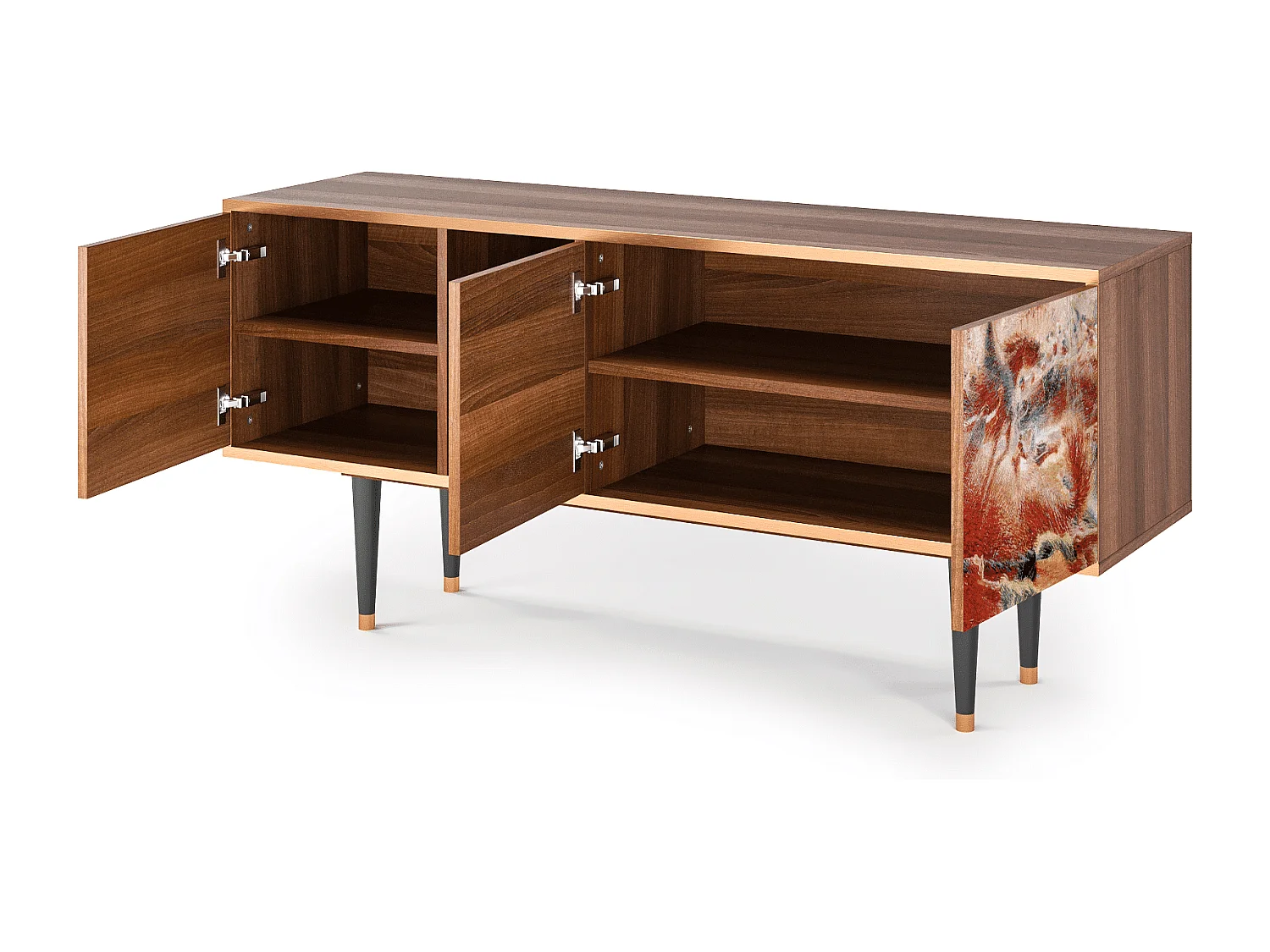 TV-meubel - 150х69х41 cm - T5 - The City Rises, Walnoot