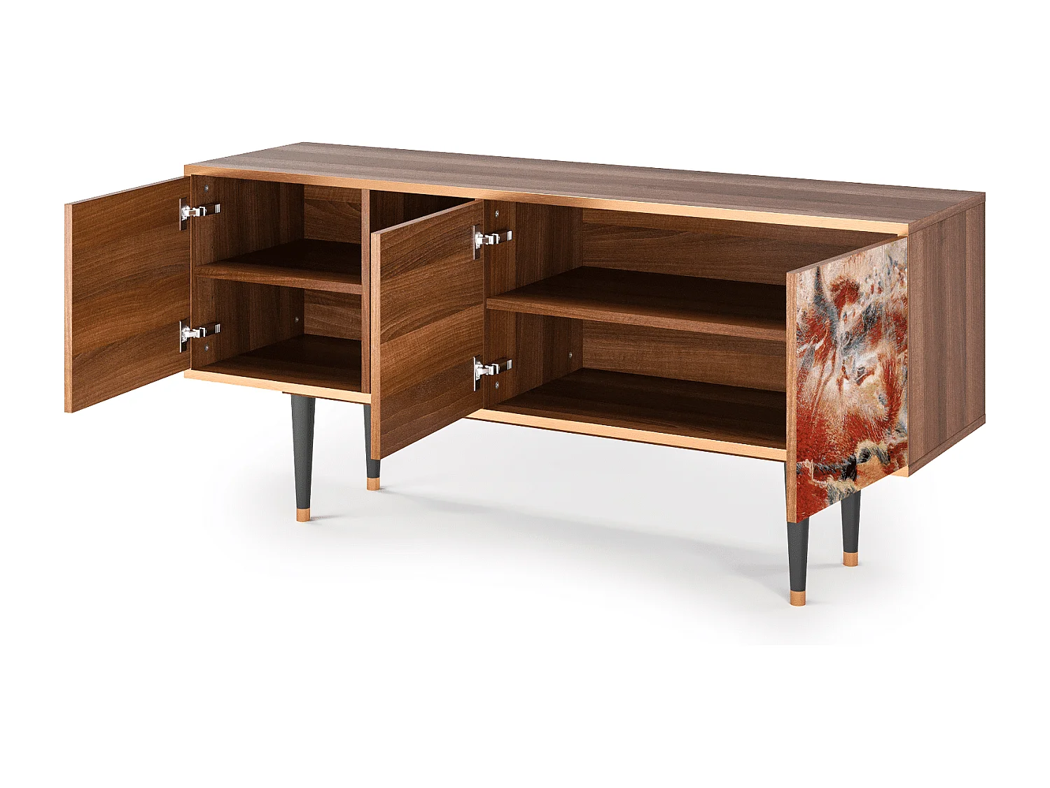 Meuble TV - 150х69х41 cm - T5 - The City Rises, Noyer