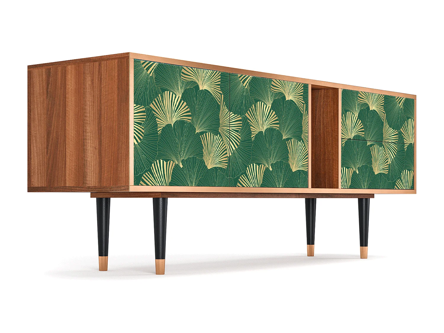 Meuble TV - 170х69х48 cm - T1 - Gold Ginkgo, Noyer