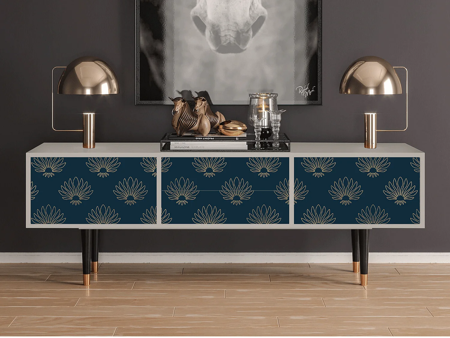 Meuble TV - 170х59х48 cm - T4 - Blue Lotus, Sable