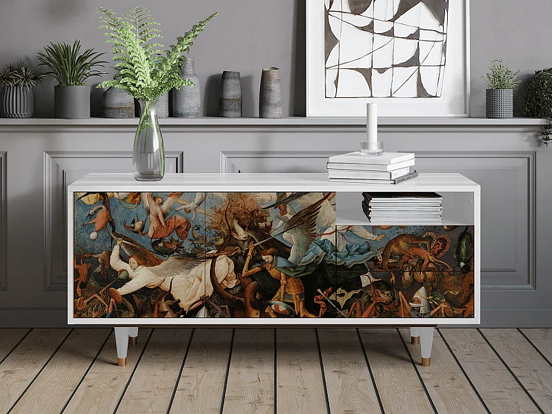 TV-meubel - 125х56х41 cm - T7 - The Fall, Wit