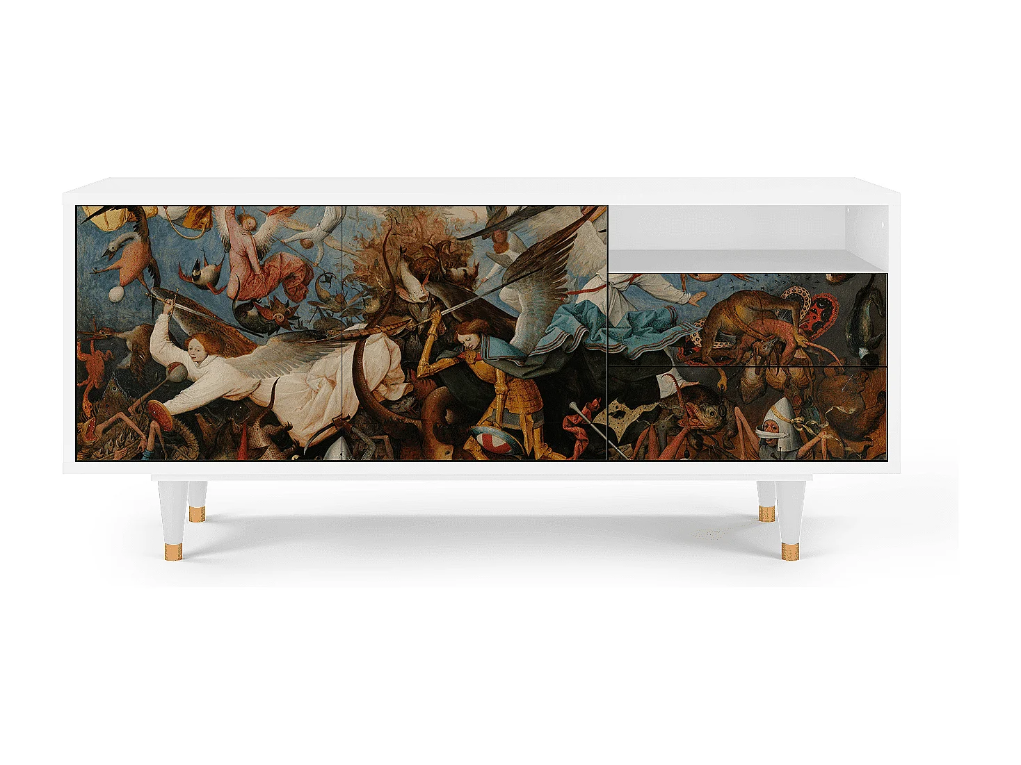 TV-Möbel - 125х56х41 cm - T7 - The Fall, Weiß