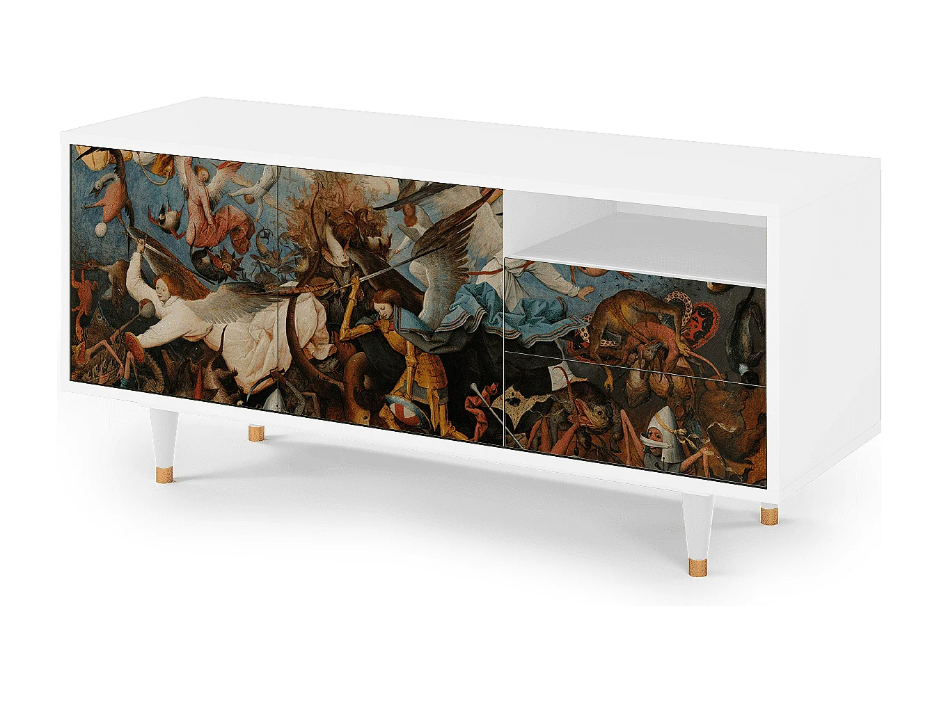 TV-Möbel - 125х56х41 cm - T7 - The Fall, Weiß