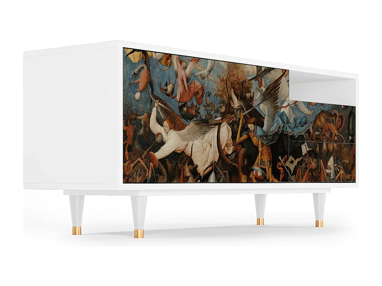 TV-Möbel - 125х56х41 cm - T7 - The Fall, Weiß