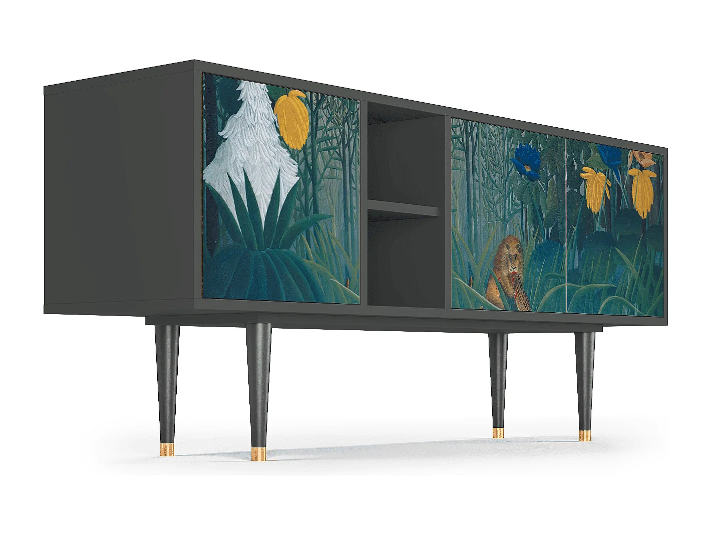 Meuble TV - 150х69х41 cm - T5 - The Repast of the Lion, Anthracite