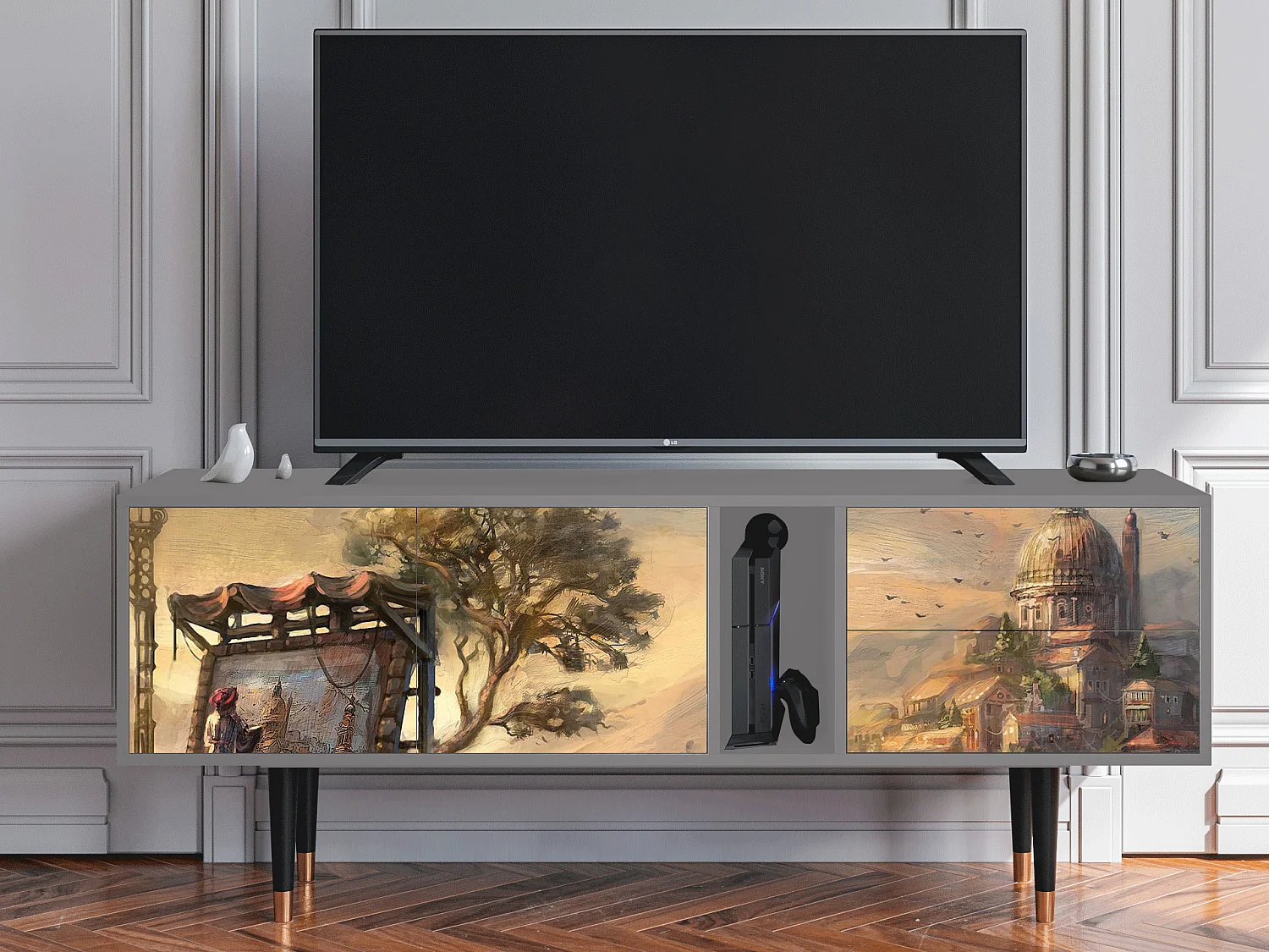 Meuble TV - 170х69х48 cm - T1 - Venice, Gris