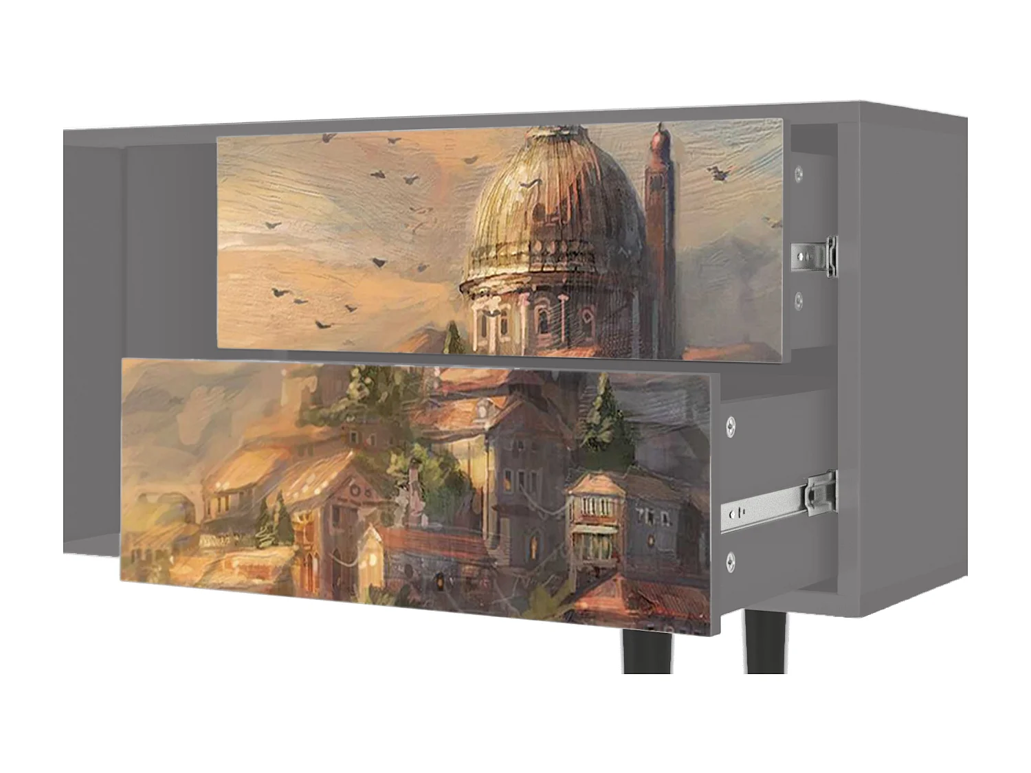 Szafka RTV - 170х69х48 cm - T1 - Venice, Szary