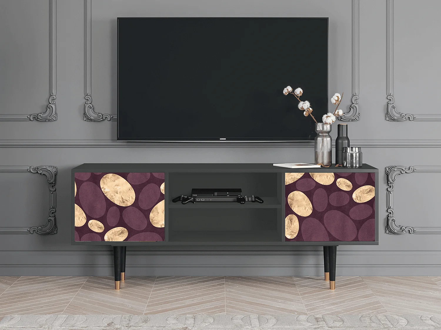 Meuble TV - 170х69х48 cm - T2 - Fine Wine, Anthracite