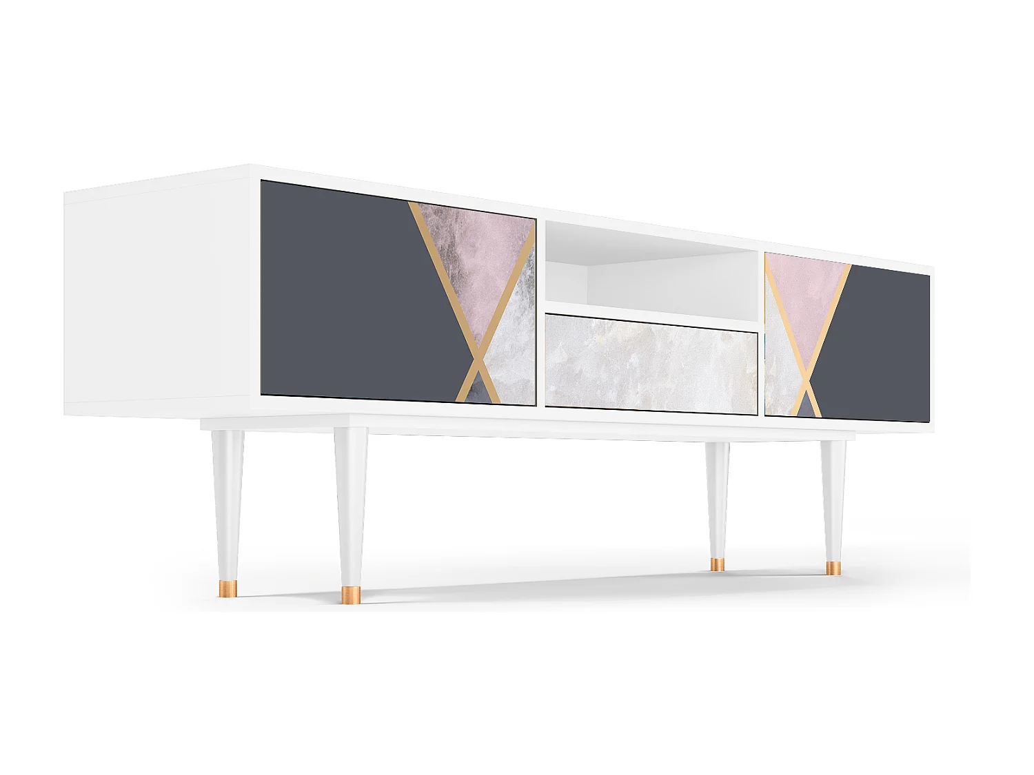 Meuble TV - 170х59х41 cm - T6 - Ideal Harmony, Blanc