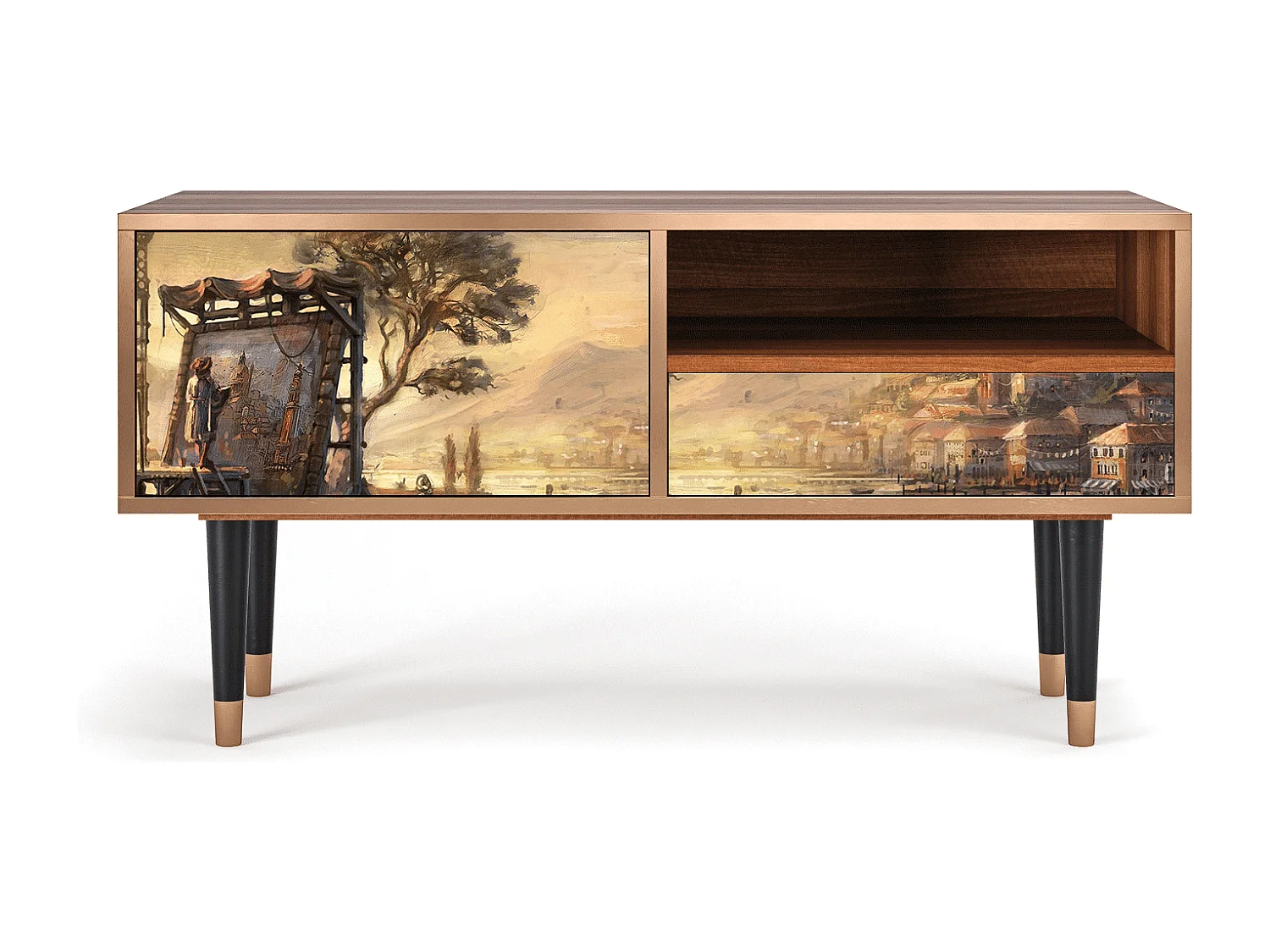 Mueble de TV - 115х59х48 cm - T3 - Venice, Nogal