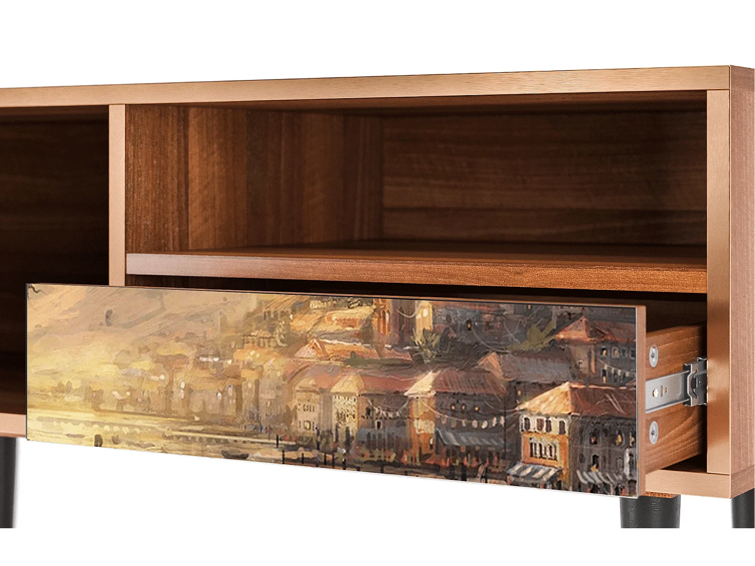 Mueble de TV - 115х59х48 cm - T3 - Venice, Nogal