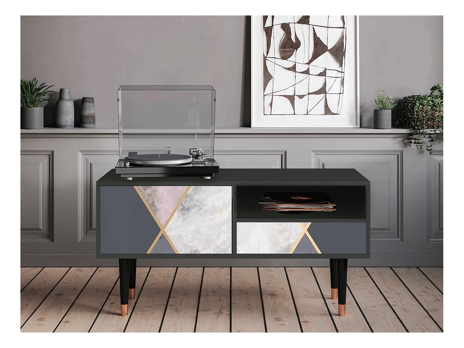 Meuble TV - 115х59х48 cm - T3 - Ideal Harmony, Anthracite