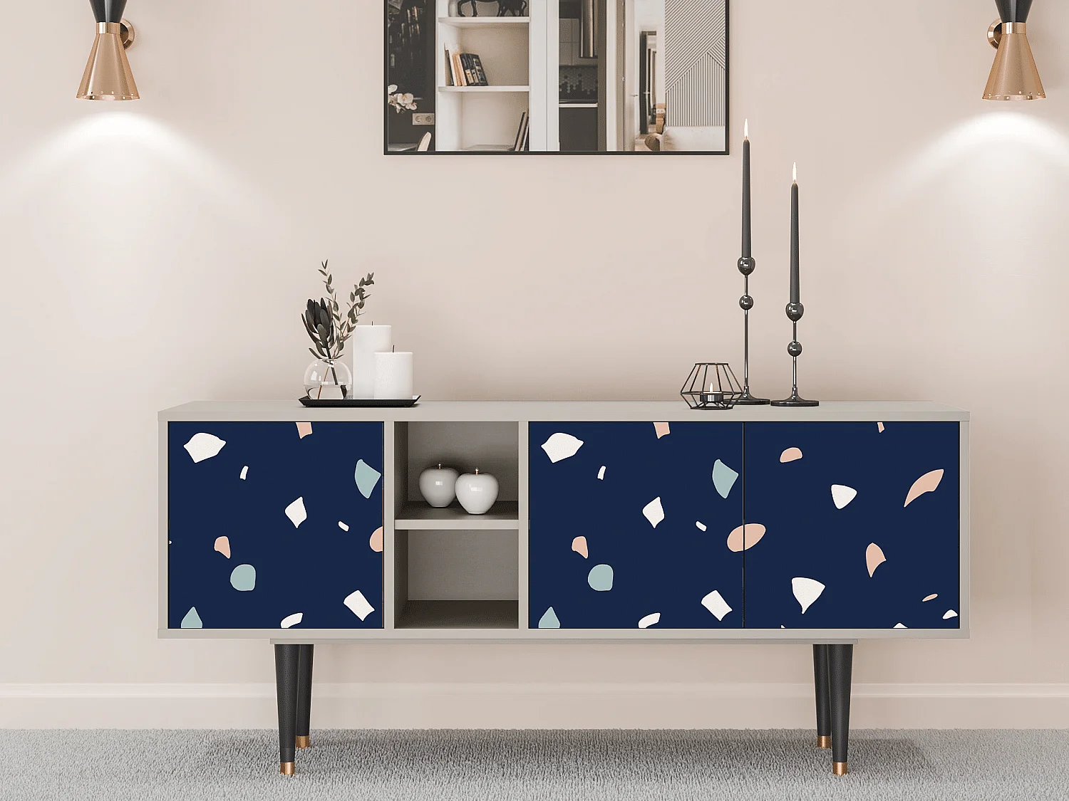 TV-Möbel - 150х69х41 cm - T5 - Space Satellites, Sand