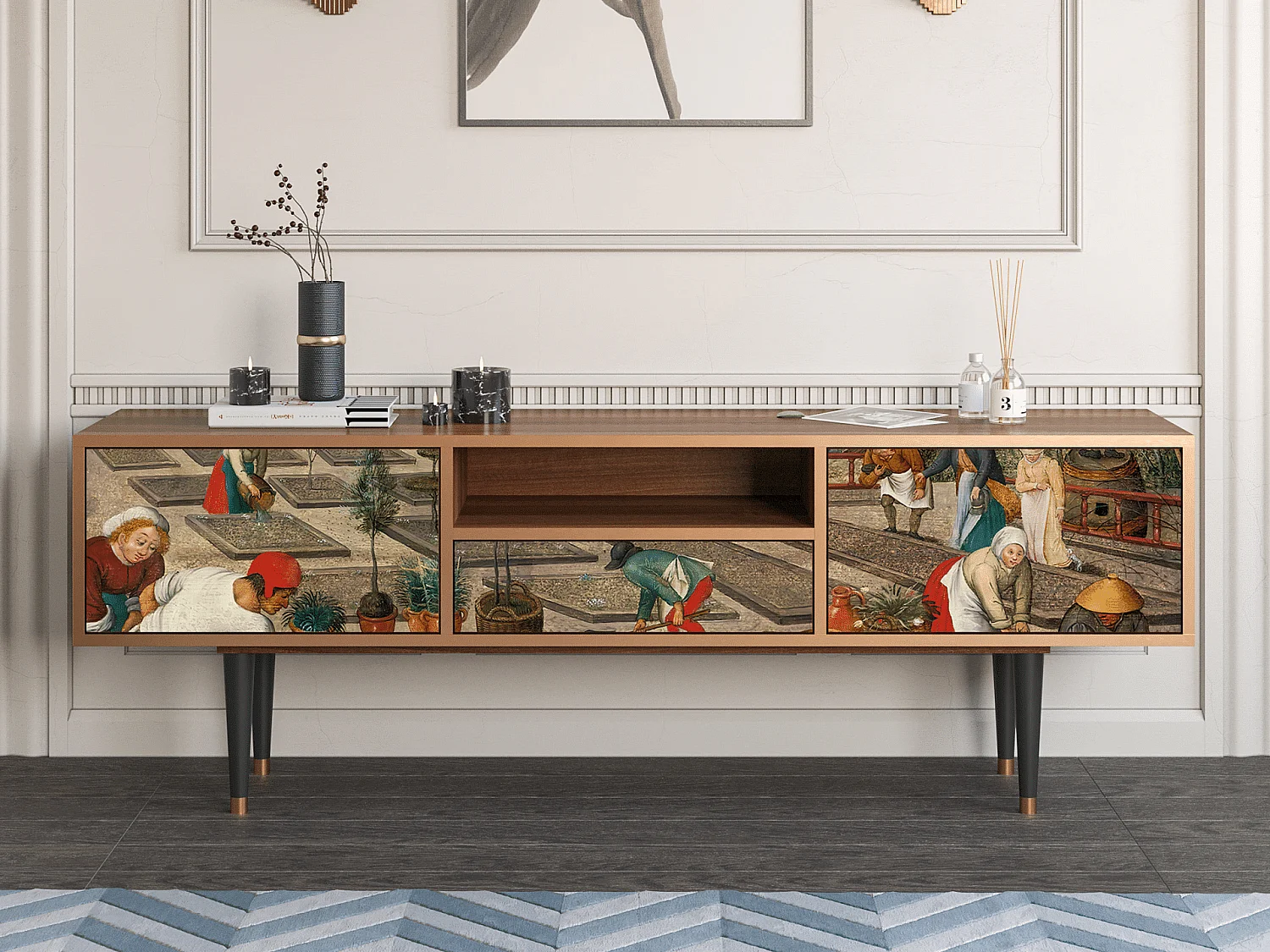 Meuble TV - 170х59х41 cm - T6 - The Younger - Spring, Noyer