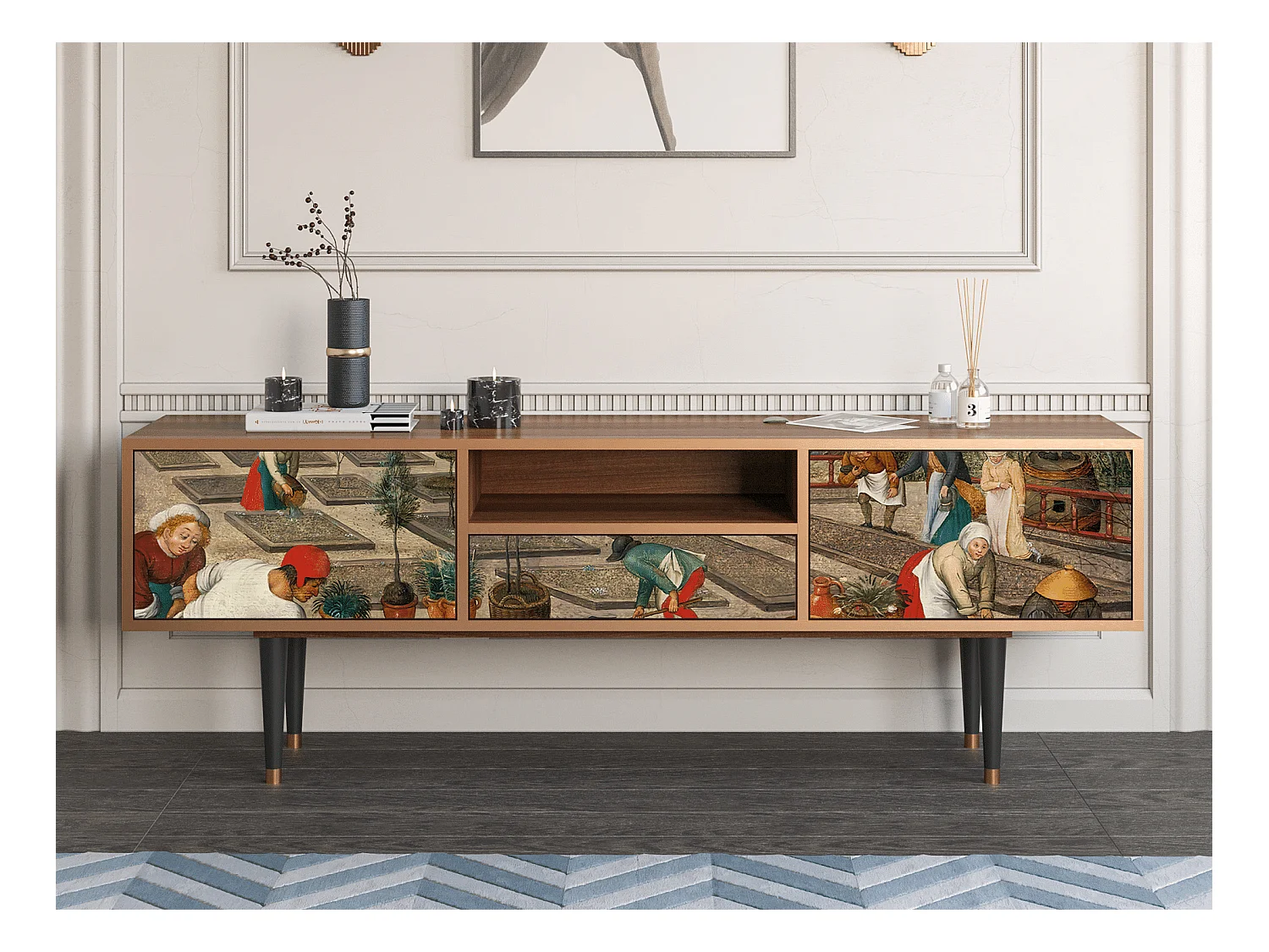 Meuble TV - 170х59х41 cm - T6 - The Younger - Spring, Noyer