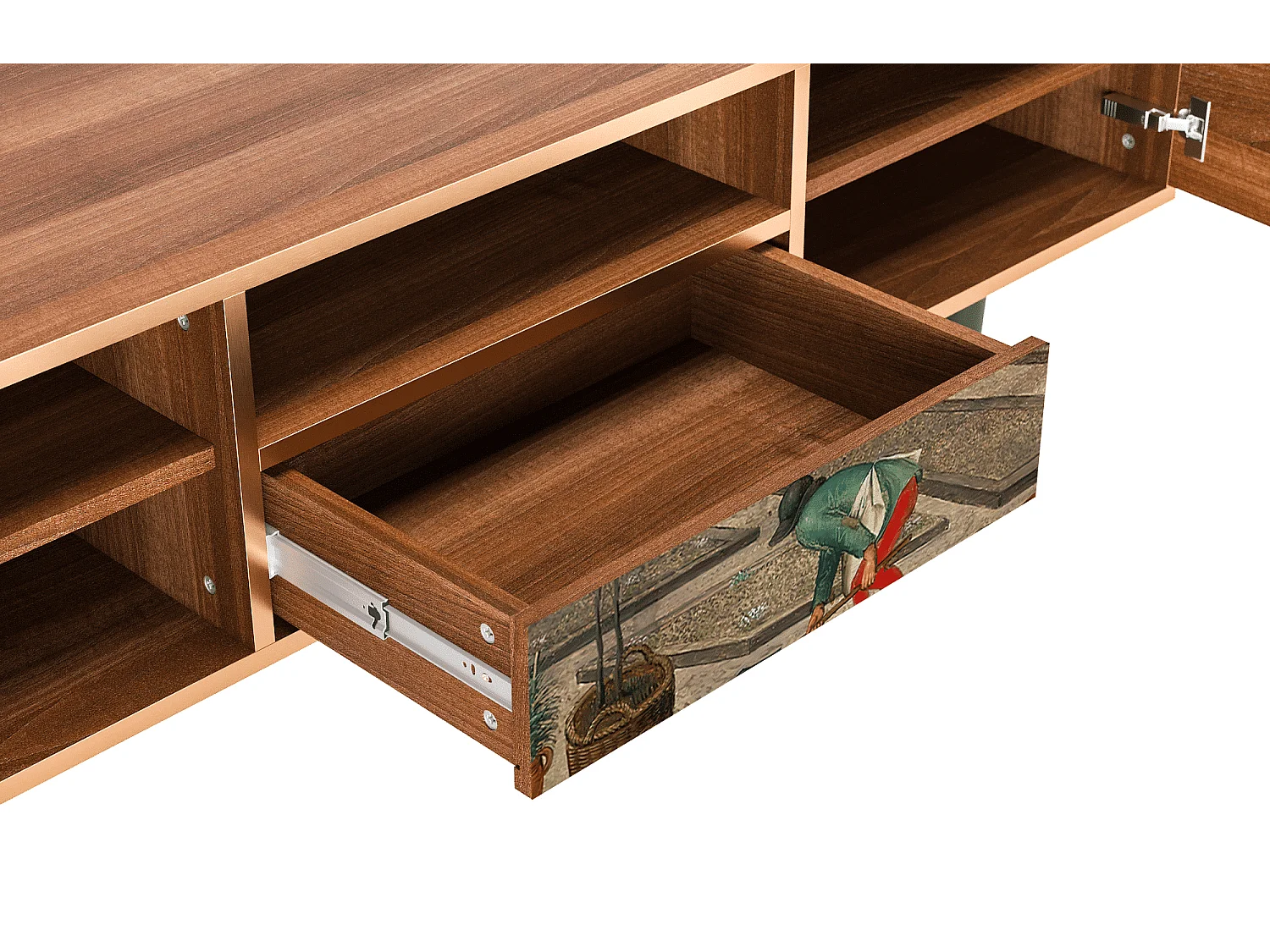 Mueble de TV - 170х59х41 cm - T6 - The Younger - Spring, Nogal