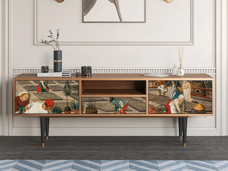 Mueble de TV - 170х59х41 cm - T6 - The Younger - Spring, Nogal