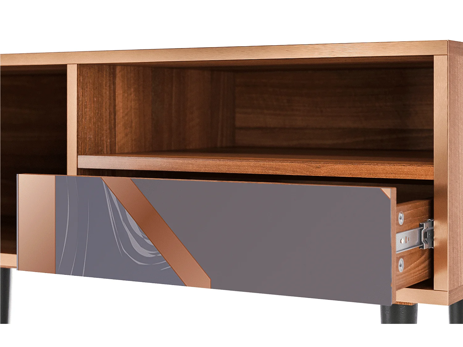 Mueble de TV - 115х59х48 cm - T3 - Taupe Anatomy, Nogal