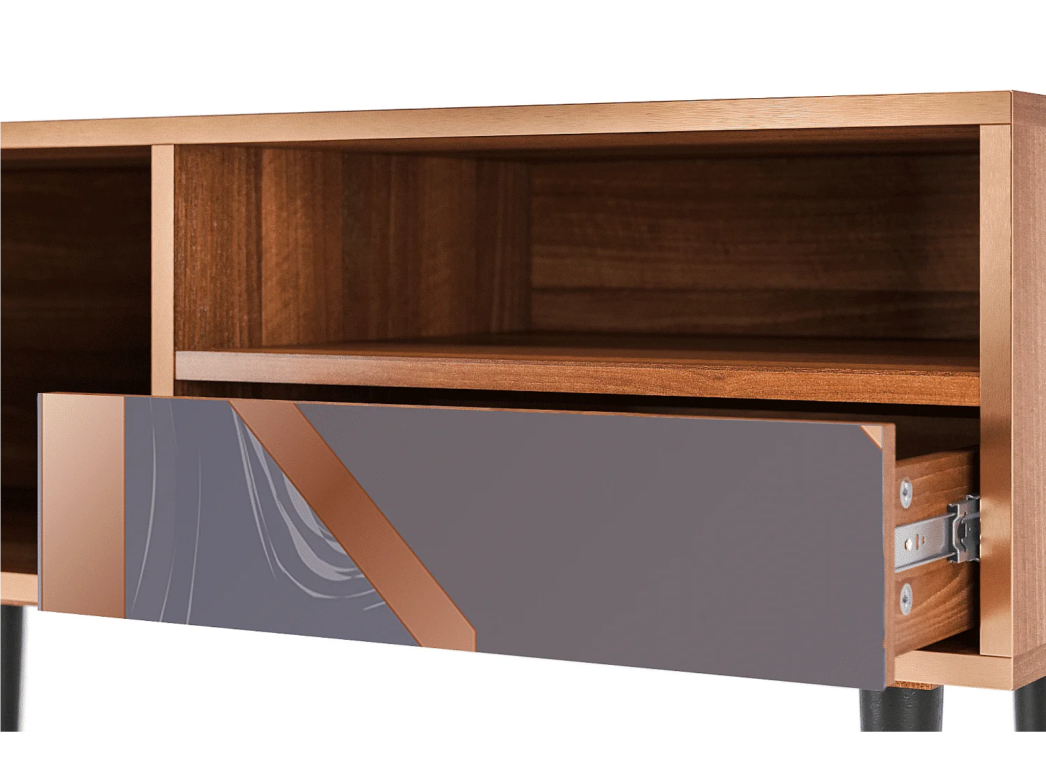 Meuble TV - 115х59х48 cm - T3 - Taupe Anatomy, Noyer