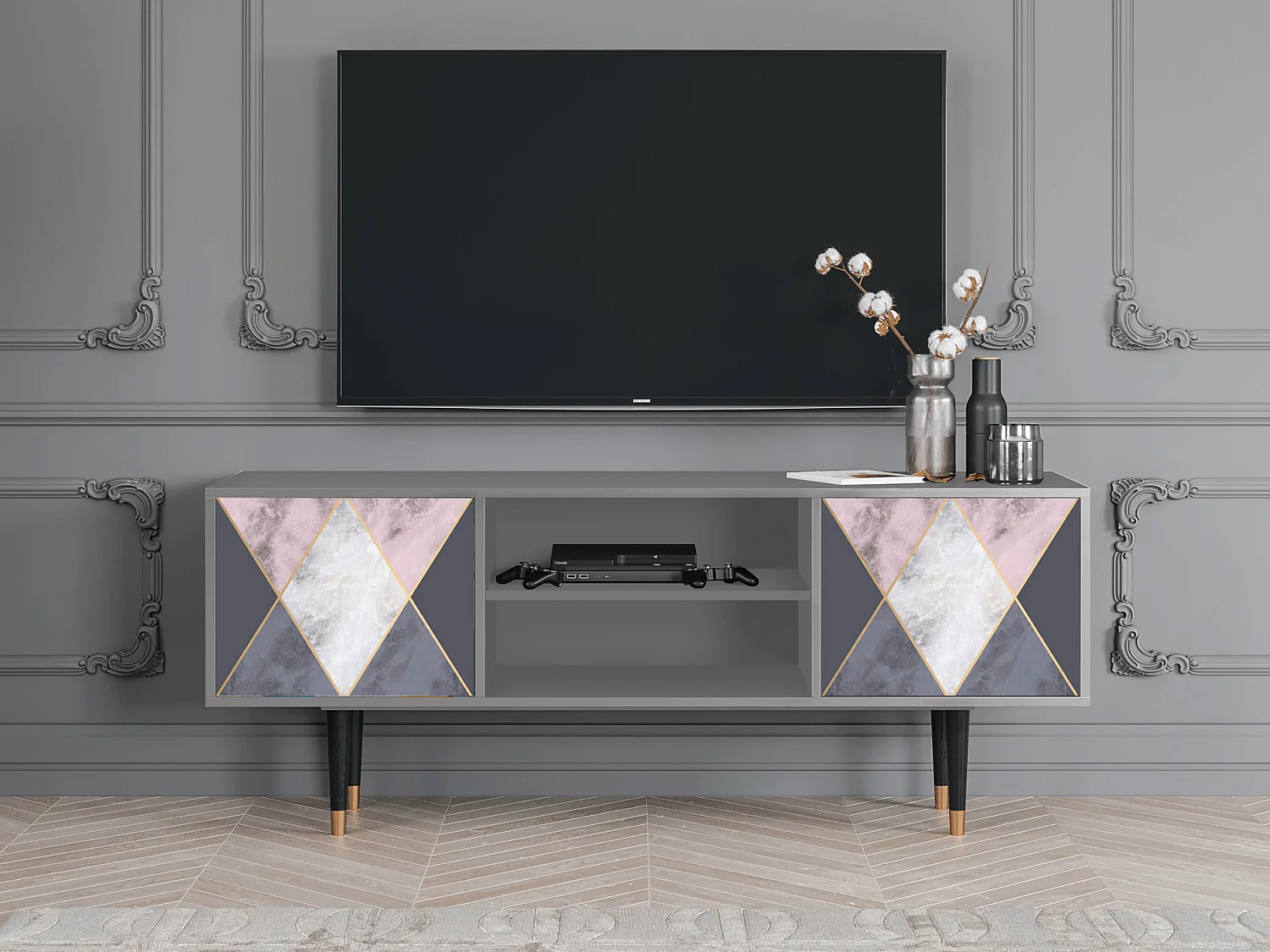Meuble TV - 170х69х48 cm - T2 - Ideal Harmony, Gris