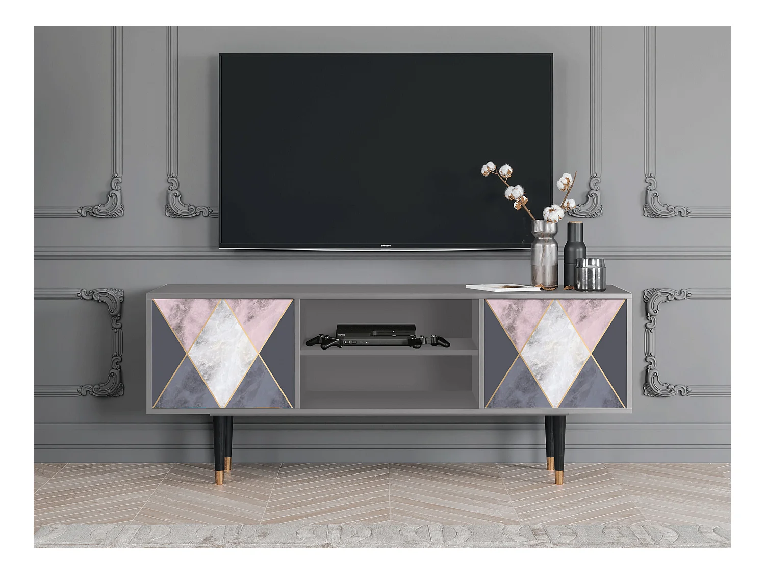 Meuble TV - 170х69х48 cm - T2 - Ideal Harmony, Gris