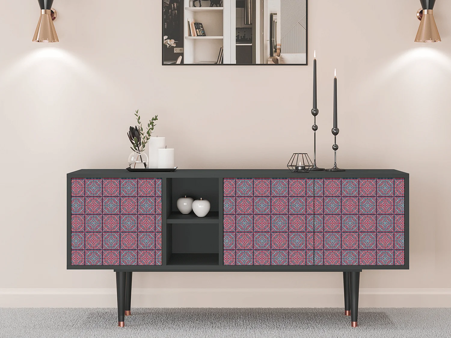 Mobile TV - 150х69х41 cm - T5 - Riviera Mosaic, Antracite