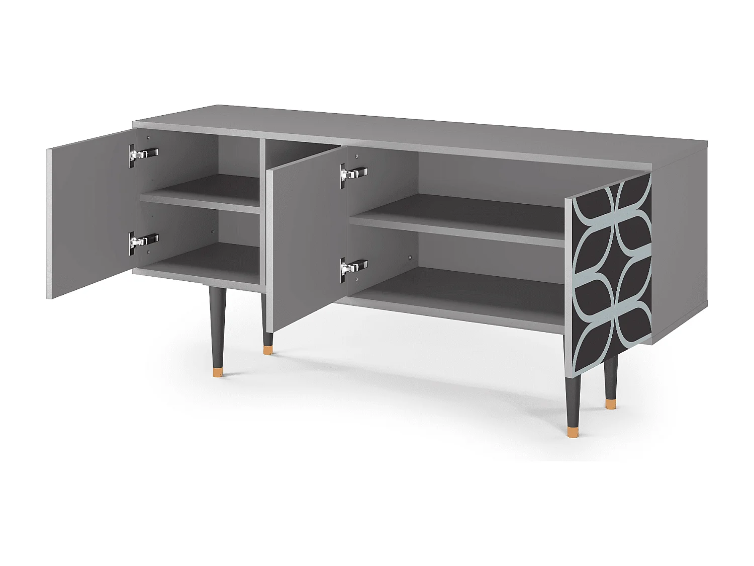 Mueble de TV - 150х69х41 cm - T5 - Braided Blue, Gris