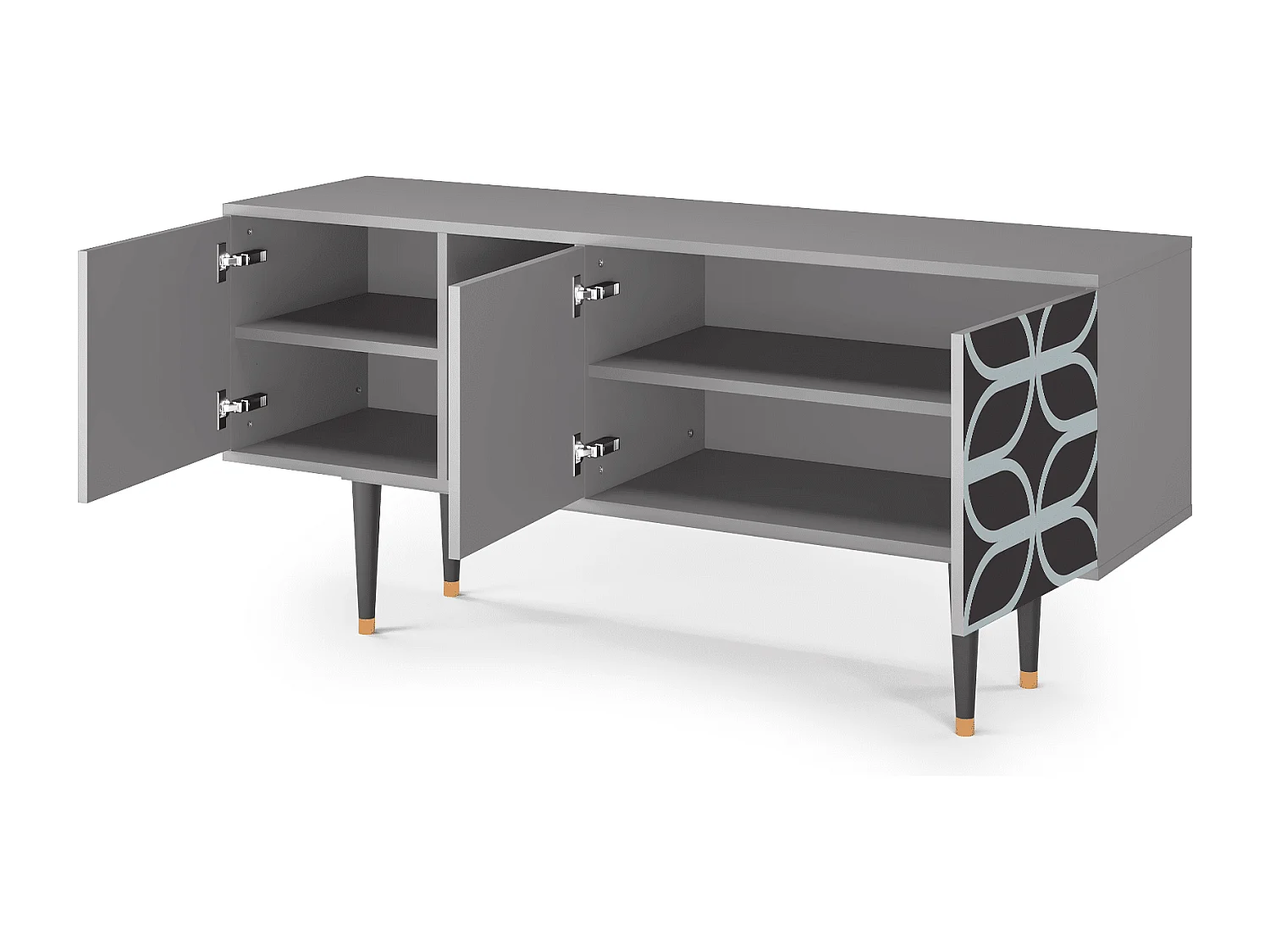 Mobile TV - 150х69х41 cm - T5 - Braided Blue, Grigio