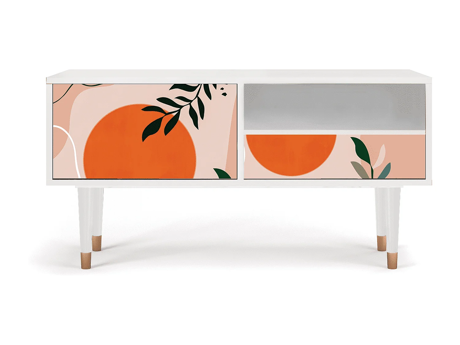 Meuble TV - 115х59х48 cm - T3 - Artwork, Blanc