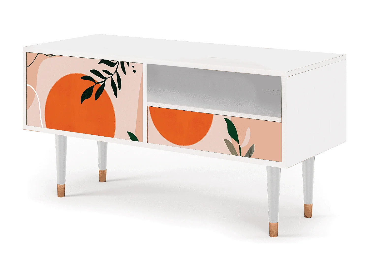 Meuble TV - 115х59х48 cm - T3 - Artwork, Blanc