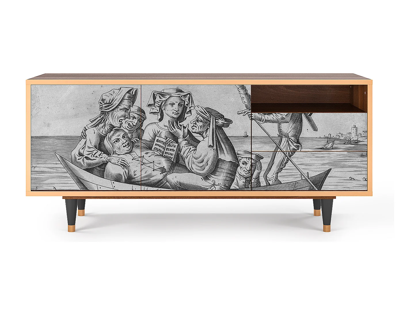 Meuble TV - 125х56х41 cm - T7 - Blau Schuyte, Noyer