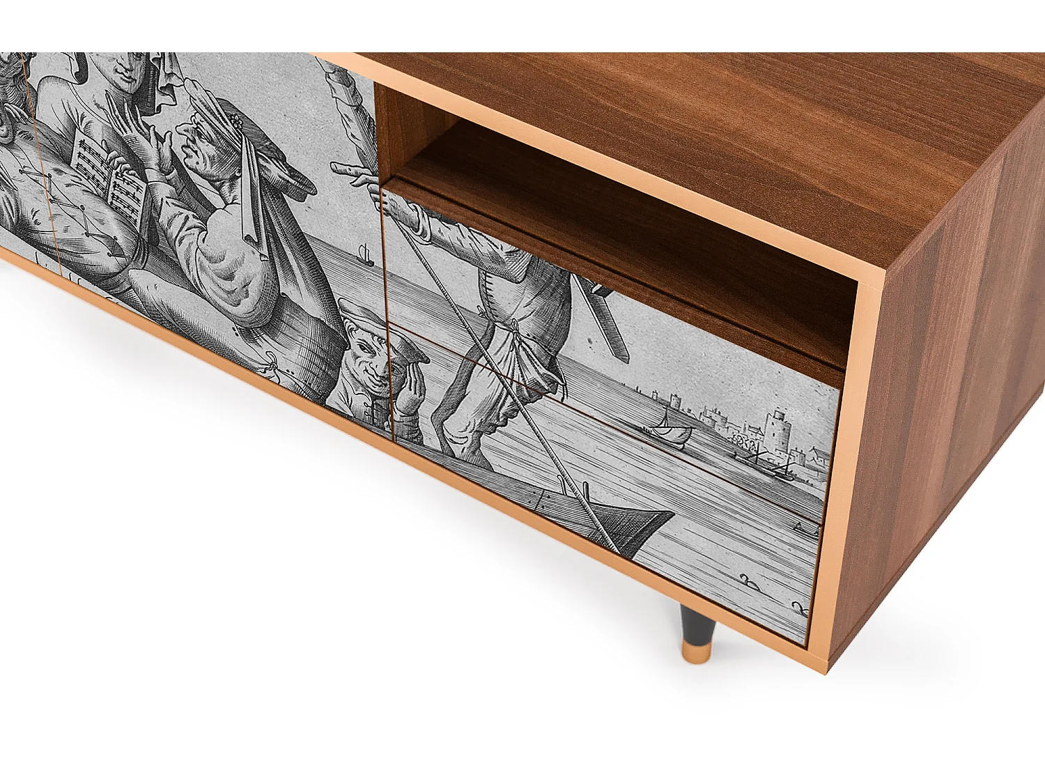 Meuble TV - 125х56х41 cm - T7 - Blau Schuyte, Noyer