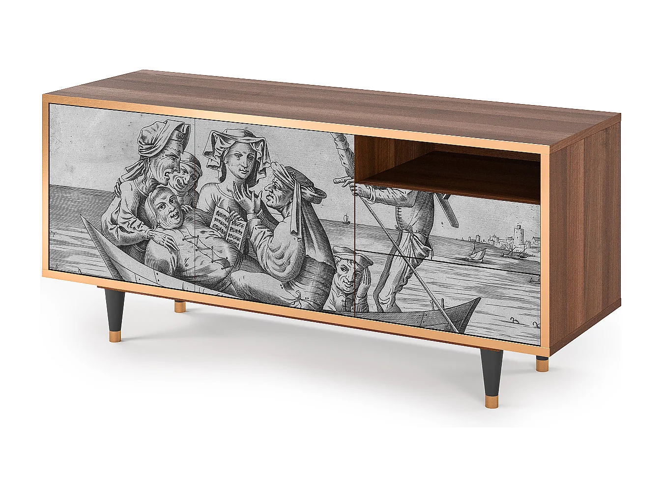 Mobile TV - 125х56х41 cm - T7 - Blau Schuyte, Noce