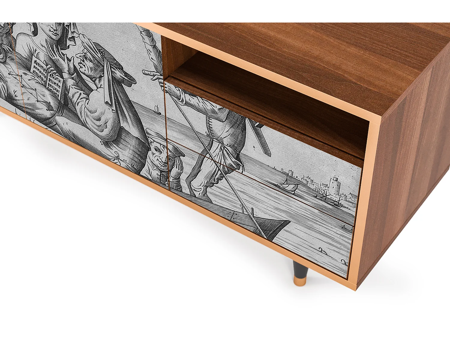 Meuble TV - 125х56х41 cm - T7 - Blau Schuyte, Noyer