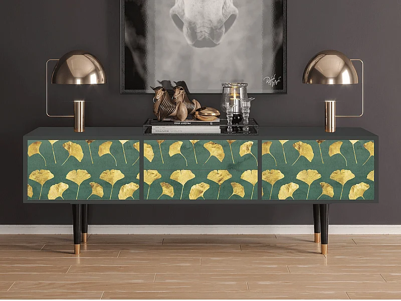 TV-meubel - 170х59х48 cm - T4 - Gingko leaves, Antraciet