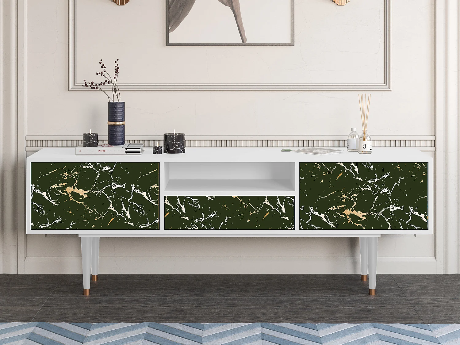 TV-meubel - 170х59х41 cm - T6 - Amazon Forest, Wit