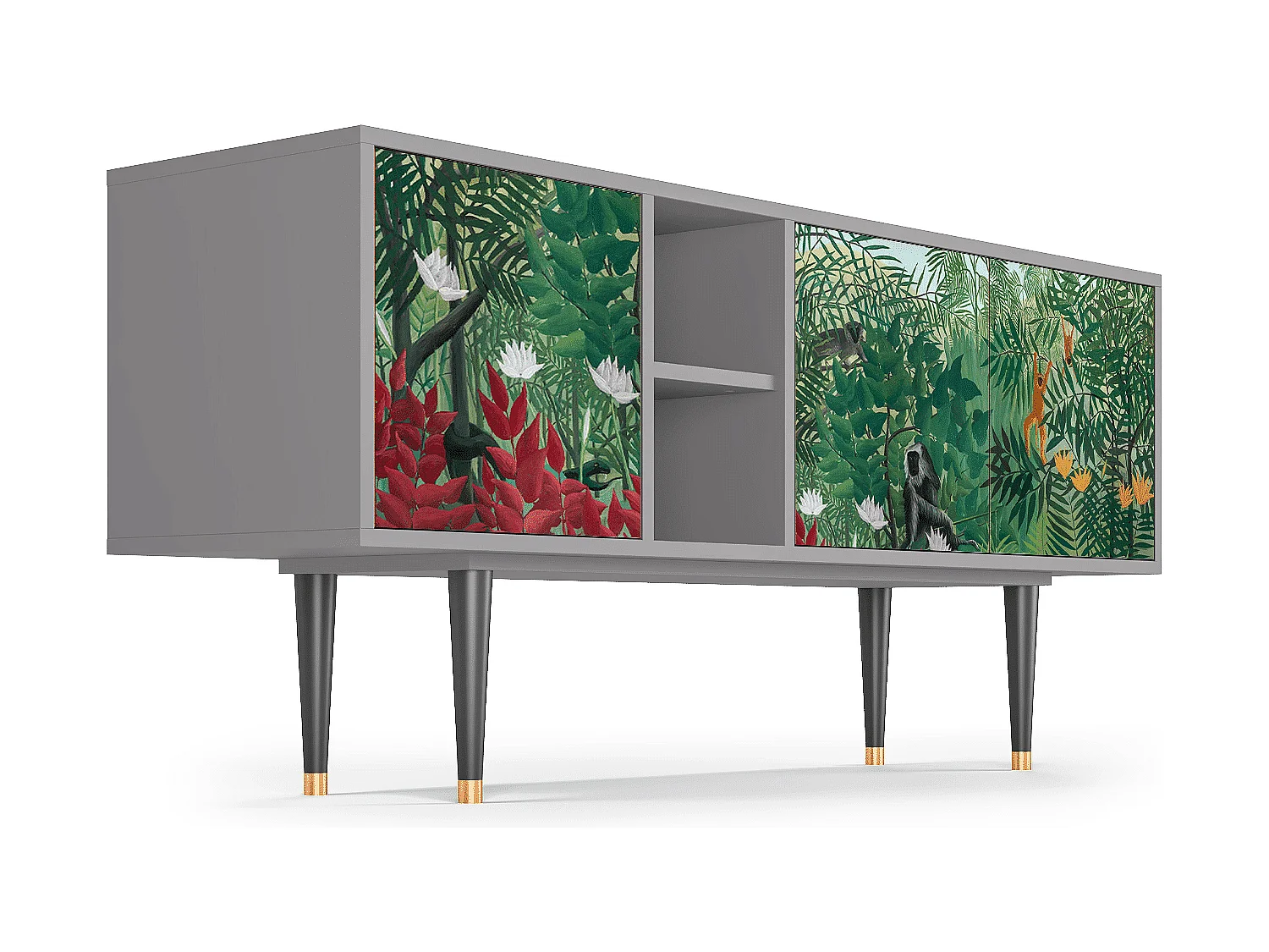Meuble TV - 150х69х41 cm - T5 - Jungles in Paris, Gris