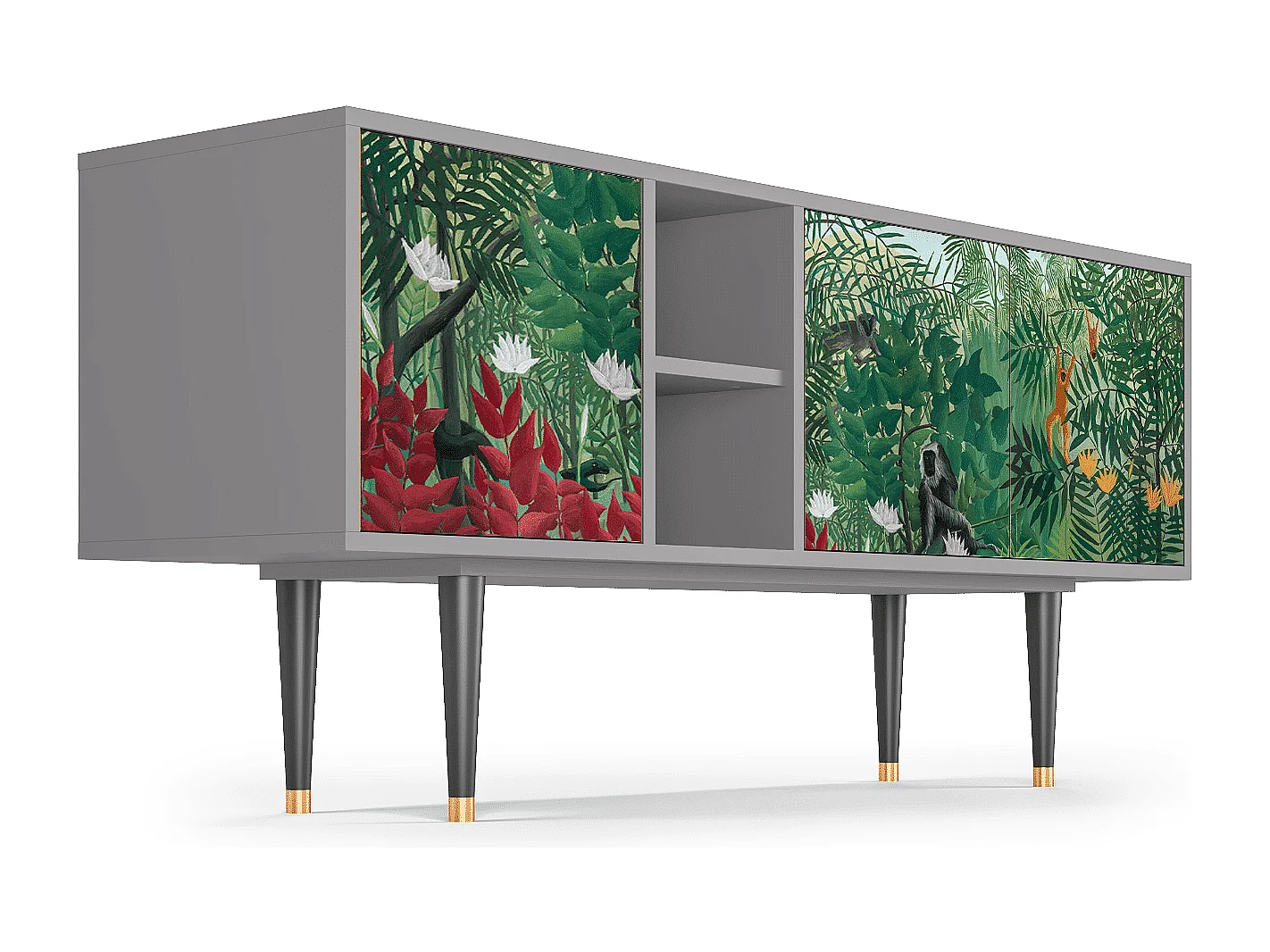 Meuble TV - 150х69х41 cm - T5 - Jungles in Paris, Gris