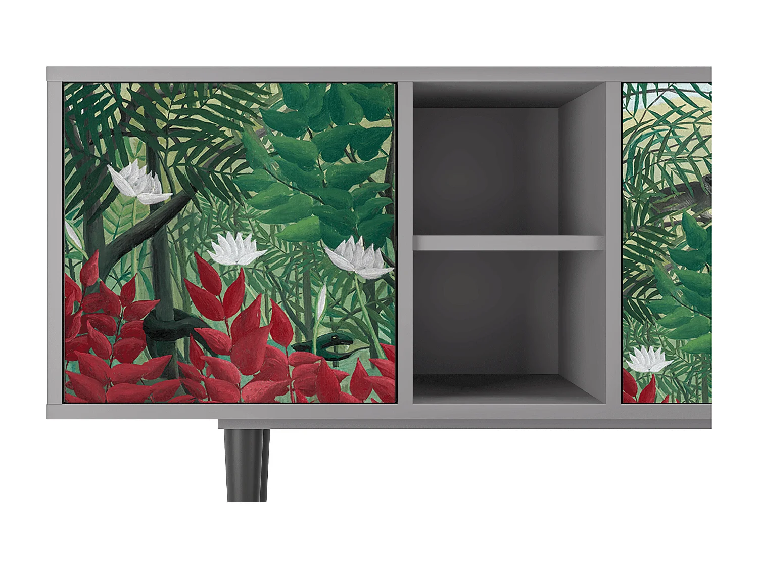 Meuble TV - 150х69х41 cm - T5 - Jungles in Paris, Gris