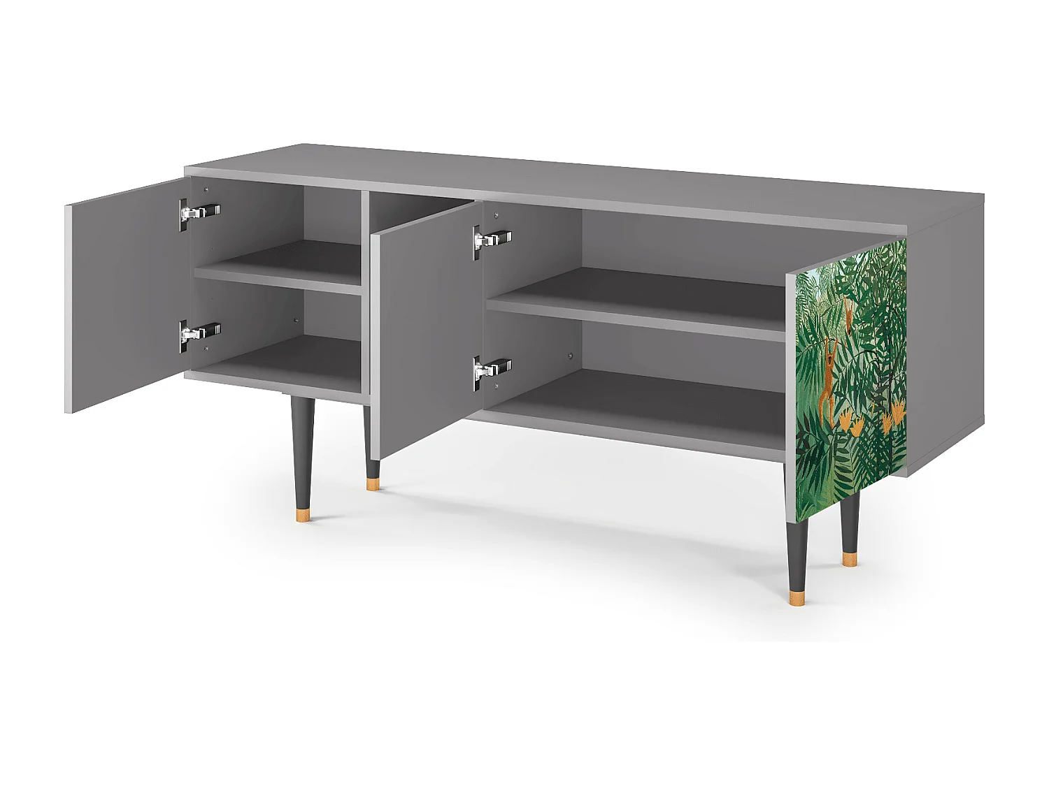 Mueble de TV - 150х69х41 cm - T5 - Jungles in Paris, Gris