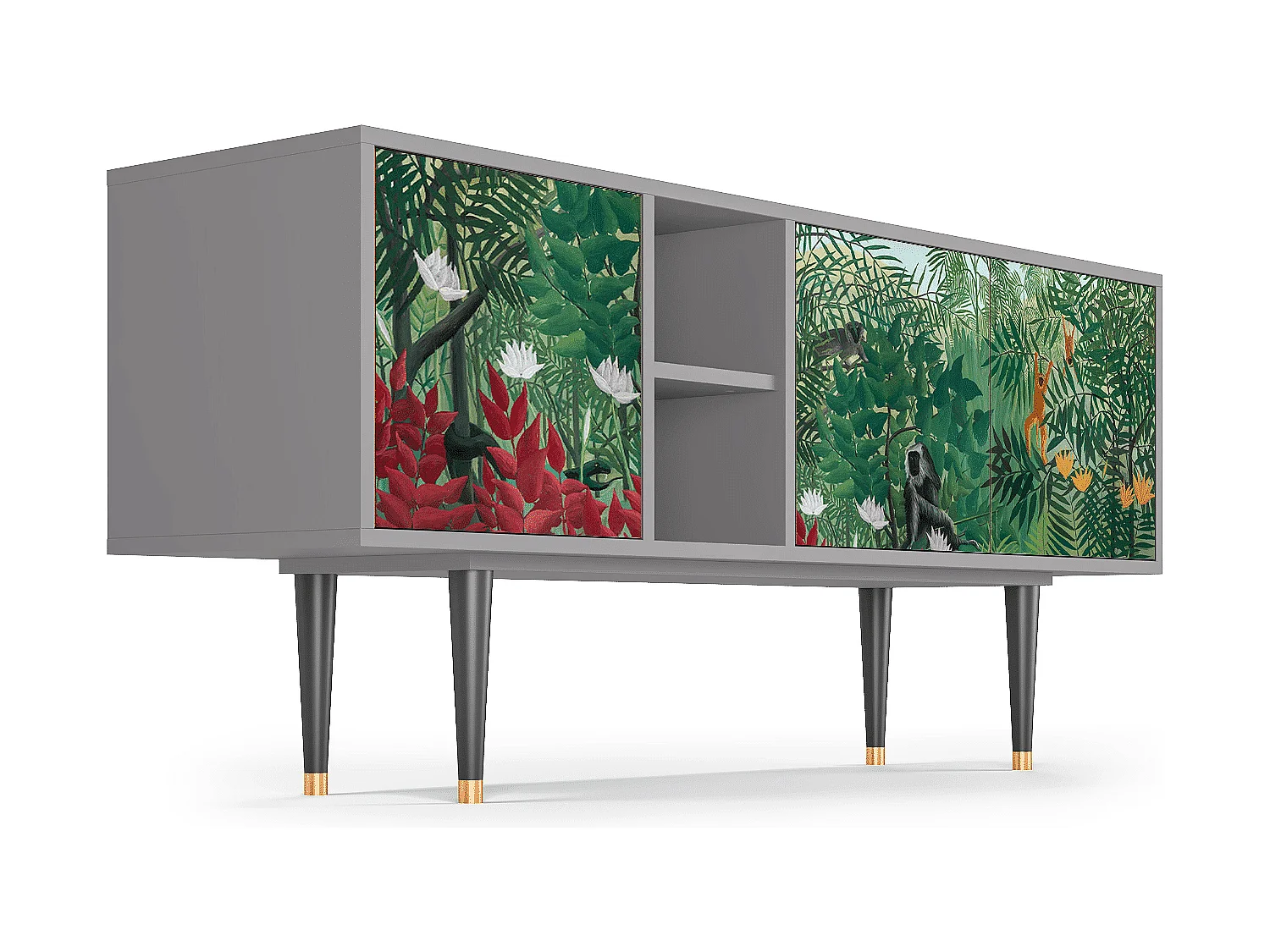 Meuble TV - 150х69х41 cm - T5 - Jungles in Paris, Gris